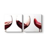 tabloshop Şarap Kadehleri Panorama Tablo 123 x 60-2 Parçalı