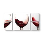 tabloshop Şarap Kadehleri Panorama Tablo 126 x 63-5 Parçalı