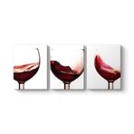 tabloshop Şarap Kadehleri Panorama Tablo 156 x 70-3 Parçalı