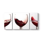 tabloshop Şarap Kadehleri Panorama Tablo 206 x 103-5 Parçalı