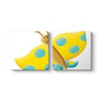 tabloshop Sarı Kelebek Tablo 123 x 60-2 Parçalı