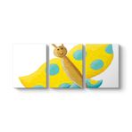 tabloshop Sarı Kelebek Tablo 156 x 70-3 Parçalı