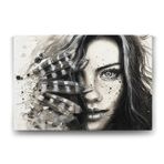 Tabloshop Siyah Beyaz Kadın 125x80 cm Tablo