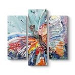 tabloshop Soyut Kelebek Tablo 96 x 90-3 Parçalı