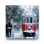 Tabloshop Tramvay ve Kar 80x80 cm Tablo