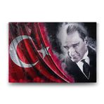 Tabloshop Türk Bayraklı Atatürk 100x70 cm Tablo