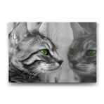 Tabloshop Yeşil Gözlü Kedi 60x40 cm Tablo