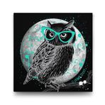 Tabloshop Yeşil Gözlüklü Baykuş 60x60 cm Tablo