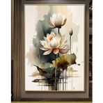 TabloWall Tablowall Çerçeveli Çiçekli Yağli Boya Tablo 90x120