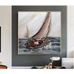 TabloWall Tablowall Çerçeveli Yelkenli Yağli Boya Tablo 120x120