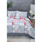 Tabu Home 200x220 cm Patchwork Antrasit Gri Çift Kişilik Nevresim Takımı