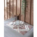 Tabu Home 40x60 cm XL Boy Bambu Kumaş Kilim Desen Bulaşıklık Matı