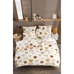 Tabu Home Ayıcıklı Kalpli Çarşafı Lastikli Çift Kişilik Nevresim Takımı