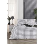 Tabu Home Beyaz Kareli Çift Kişilik Nevresim Takımı 200 x 220 cm Geometrik Desen