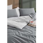 Tabu Home Ipligi Boyali Cift Tarafli Antrasit Carsafi Lastikli Cift Kisilik Nevresim Takimi
