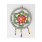 Tabula Rasa Co. Çiçek Tılsımı - Mandala Desenli, Çiçek Motifli, Nazar Boncuklu El Yapımı Balkon/Bahçe/Duvar Süsü