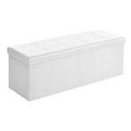 Tabure 120 Litre, Saklama Kutusu, Tabure, Katlanabilir, 300 Kg'A Kadar Yük, Sentetik Deri Kapak, Döşemeli, Beyaz Lsf702