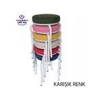 Tabure (Beyaz Ayaklı) ((6 Adet)-Mutfak Balkon Tabur... krem