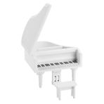 Tabure Ile Mini Ahşap Kuyruklu Piyano, 1:12 Bebek Evi Için Mini Simülasyon Piyano Dekorasyonu (WHITE)