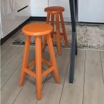 Taburecity -Ahşap Turuncu Renk Tabure -Bar Tabure-70 cm -1 Adet