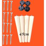 Taburecity -ZİGON SEHPA AYAK-(4 lü tam takım ) eğimli aparat (49 cm ) - ahşap