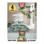 Taç ALYSSA MAVI Reborn BAMBU Saten Çift Kişilik Nevresim Takımı