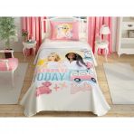 Taç Barbie Celebration Tek Kişilik Pike Takımı Set