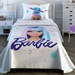 Taç Barbie Space Tek Kişilik Lisanslı Pike Takımı