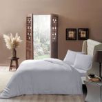 Taç Basic Gri Saten Çift Kişilik 200 x 220 cm Nevresim Takımı