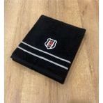 Taç Beşiktaş Arma 50x90 cm Pamuk Yüz Havlusu Nakışlı Desenli Şık Tasarım - Siyah - 50 x 90 cm