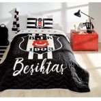 Taç Beşiktaş Bjk Tek Kişilik Stripe Yatak Örtüsü