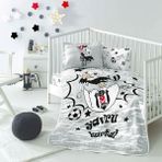 Taç Beşiktaş Kartal Bebek Pike Takımı - Beyaz - 100 x 150 cm