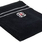 Taç Beşiktaş Lisanslı Arma Baskılı%100 Pamuk Banyo Havlusu, Siyah, 70x140 cm