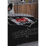 Taç Beşiktaş Tek Kişilik Pamuk Lisanslı Nevresim Takımı - Siyah - 160 x 220 cm
