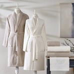 Taç Blaze Pure Cotton Pamuk Aile Bornoz Seti Ekru - M - L