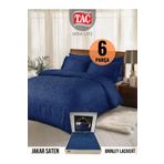 Taç BRINLEY LACIVERT Elegance jakar Saten Cift kişilik Nevresim Takımı