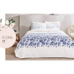Taç Çift Kişilik Pike Takımı Flora Mavi - 200X230