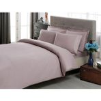 Taç Çift Kişilik Premium Basic Stripe Saten Nevresim Takımı Lila - 200 x 220 cm - Acı Kahve