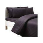 Taç Çift Kişilik Saten Nevresim Takımı Basic Siyah - 200 x 220 cm - Acı Kahve