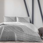 Taç Crumbly Gri 160 x 220 cm Ranforce Tek Kişilik Nevresim Takımı