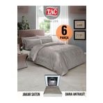 Taç DARIA ANTRASIT Elegance jakar Saten Cift kişilik Nevresim Takımı