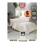 Taç DARIA krem Elegance jakar Saten Cift kişilik Nevresim Takımı