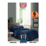 Taç DARIA LACIVERT Elegance jakar Saten Cift kişilik Nevresim Takımı