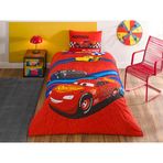 TAÇ Disney Cars Race Track Standart Pamuk Nevresim Takımı, Kırmızı, Tek Kişilik