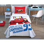 Taç Disney Cars Racing Hero Lisanslı Karakter Baskılı%100 Pamuk Pike Takımı, Çok Renkli, Tek Kişilik (Pike: 160x230 cm/Lastikli Çarşaf: 100x200 cm/Yastık Kılıfı: 50x70 cm)