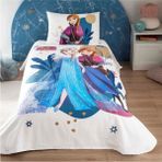 Taç Disney Frozen Forest Pamuk Tek Kişilik Pike Takımı - Beyaz