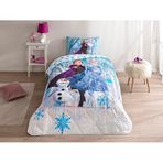 TAÇ Disney Frozen Winter Standart Pamuk Nevresim Takımı, Mavi, Tek Kişilik