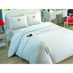 Taç Disney Mickey Embroidery Lisanslı Karakter Baskılı%100 Pamuk Nevresim Takımı, Beyaz, Çift Kişilik (Nevresim: 200x220 cm/Lastikli Çarşaf: 160x200 cm / 2 Adet Yastık Kılıfı: 50x70 cm)