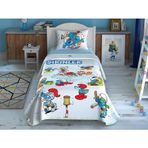 Taç Disney Şirinler Party Tek Kişilik Pike Takımı