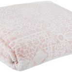 Taç Fabian Geometrik Desenli%100 Polyester Battaniye, Pembe, Çift Kişilik